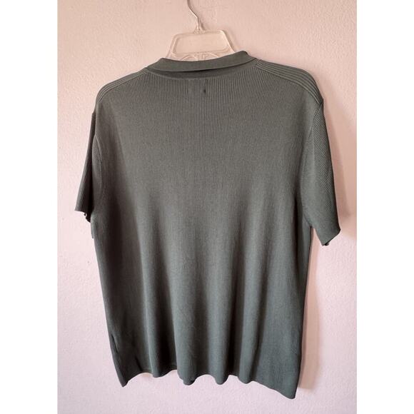 Aritzia Little Moon Short Sleeve Polo Top Women’s Size Large Ribbed Modern City - Picture 5 of 7